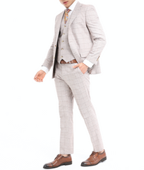 PEACHY LINEN - Light Orange Three Piece Suit