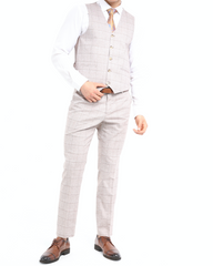 PEACHY LINEN - Light Orange Three Piece Suit