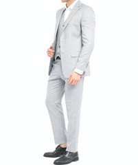 Grey Blinders Linen Icnony - Linen Three Piece Suit