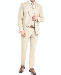 Mustard Blinders Linen Icnony - Linen Three Piece Suit