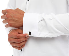 Men's Tuxedo Shirt STRIPE - White & Black Tuxedo Shirt With Studs