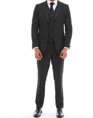 ICONYN VERDE - Black Mixed & Matched Three Piece Suit