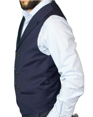 ICONIC NAVY - Navy Double Breasted Waistcoat