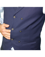 ICONIC NAVY - Navy Double Breasted Waistcoat