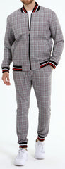 ICONYN GENTLEMAN TRACKSUIT SET - Grey and Red Matched Outwears