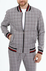 ICONYN GENTLEMAN TRACKSUIT SET - Grey and Red Matched Outwears