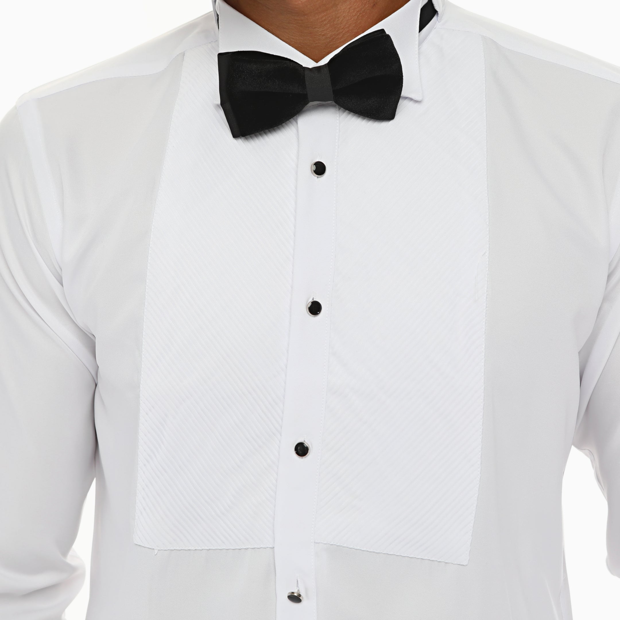 White Tuxedo Shirt With Studs for Men