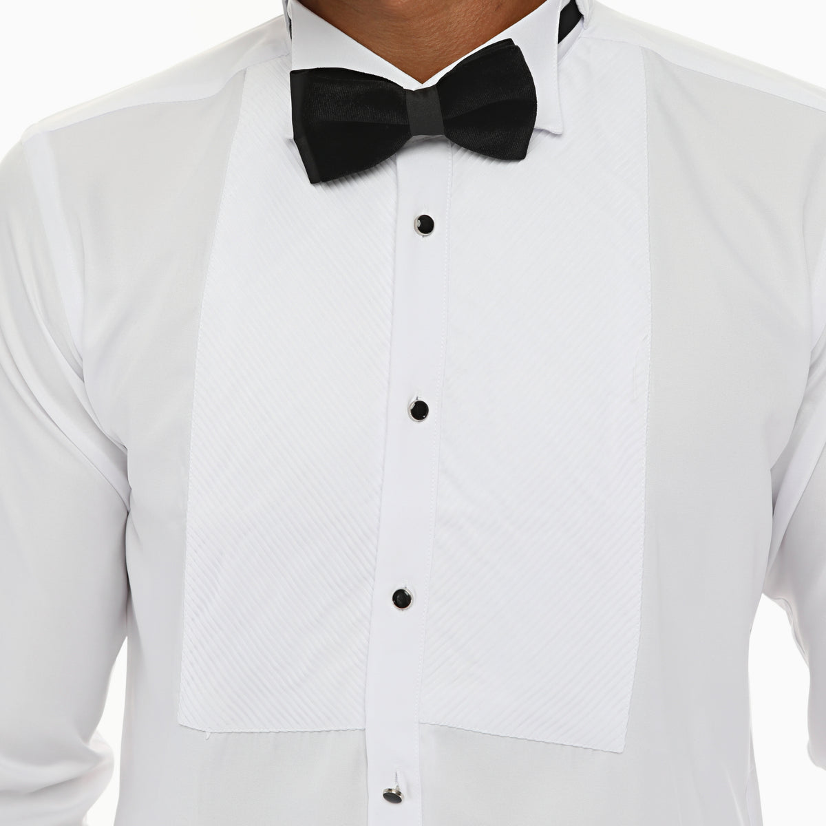 White Tuxedo Shirt With Studs for Men