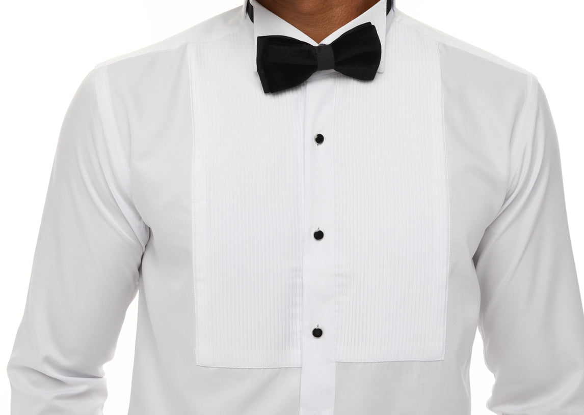 White Tuxedo Shirt With Studs for Men
