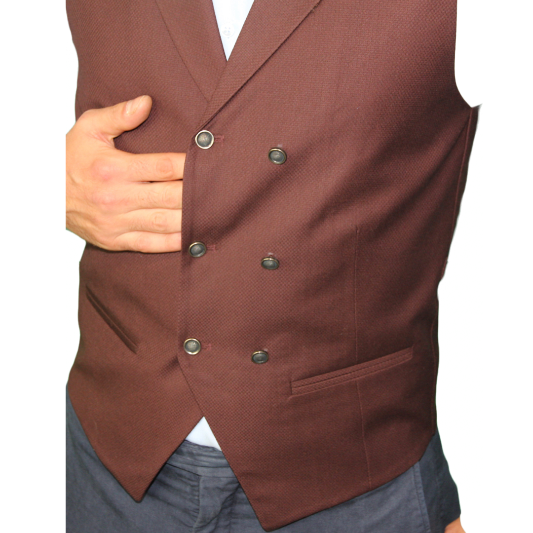brick colour wool waistcoats for men
