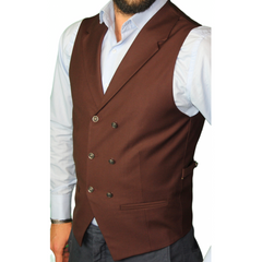 brick colour wool waistcoats for men UK