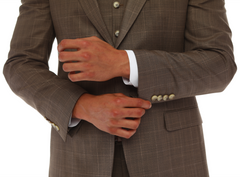 brown Check suit for men by designer UK