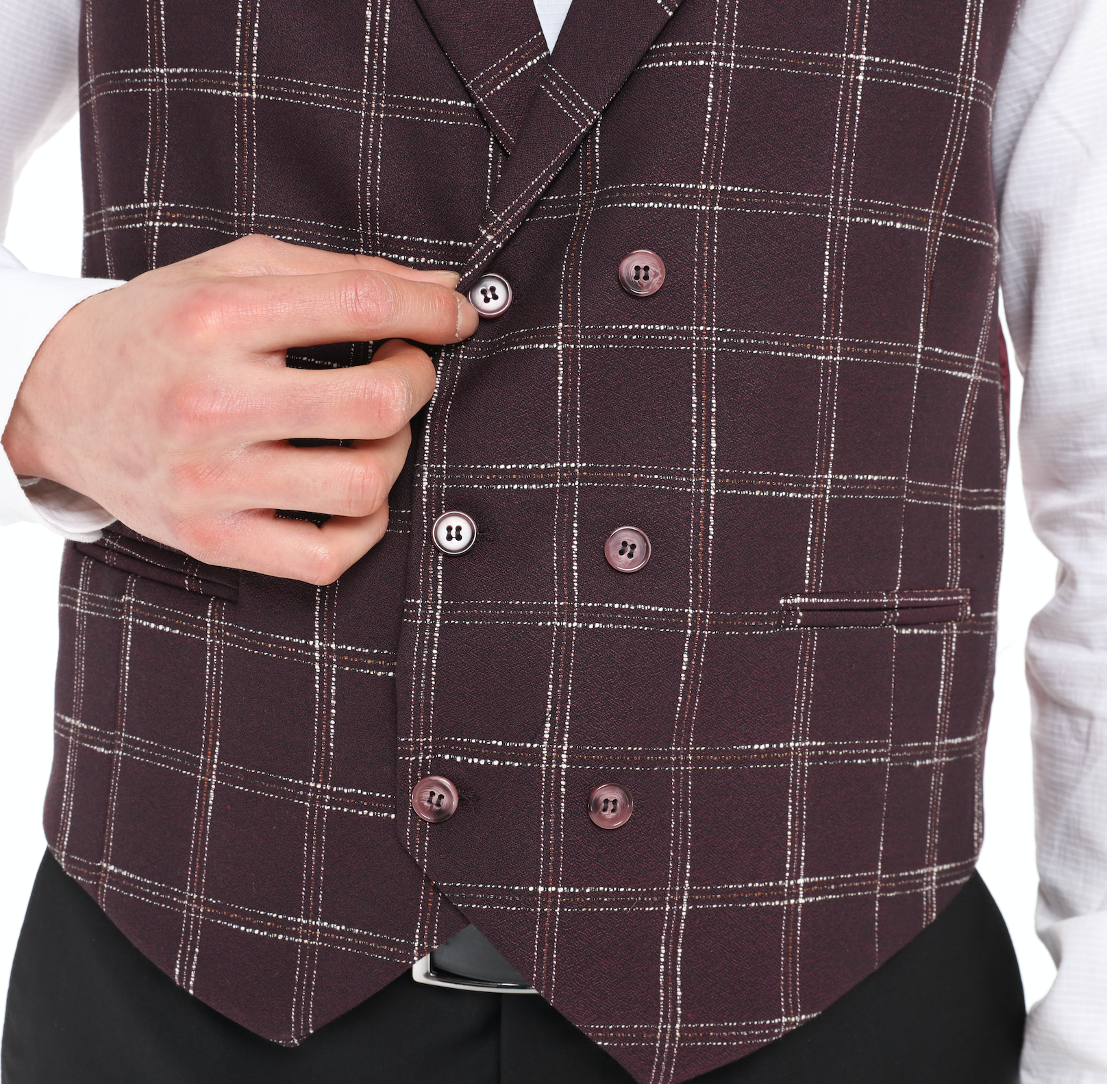 burgundy wool waistcoat