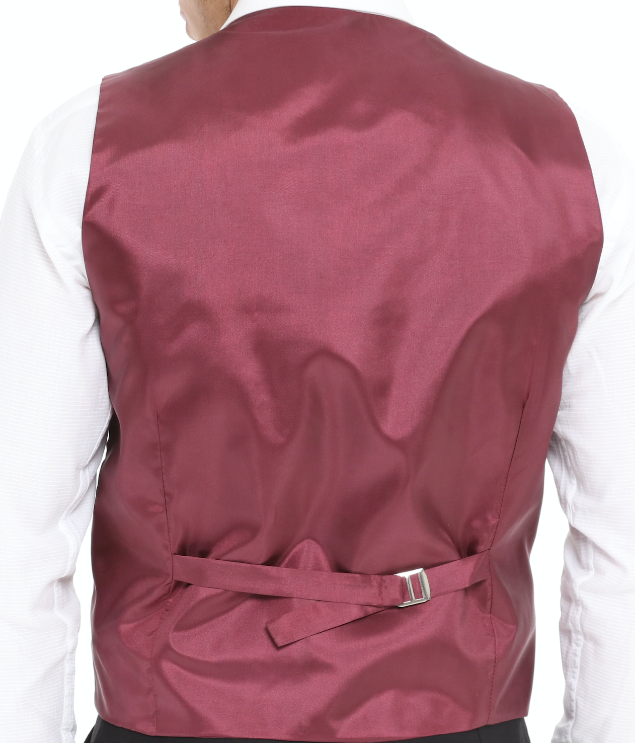 burgundy wool waistcoat for men