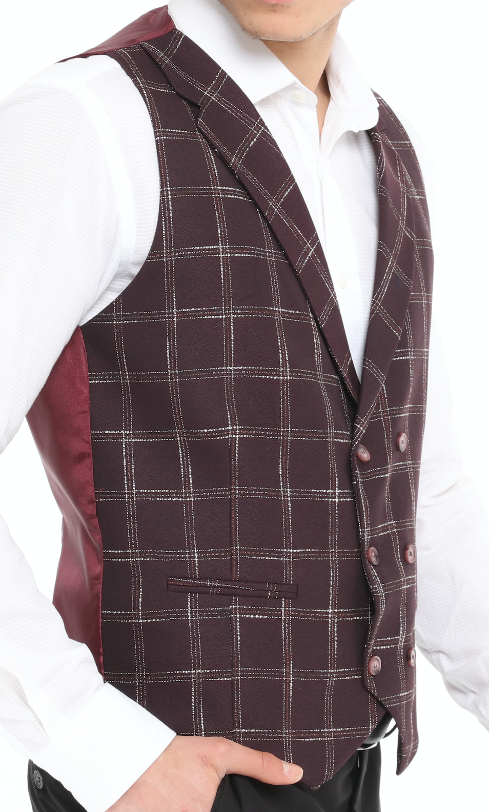 burgundy wool waistcoat for men UK London