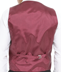 burgundy wool waistcoat for men