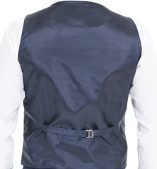 dark navy wool check waistcoat for men UK designer