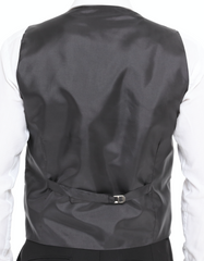 grey wool check waistcoat by UK designer