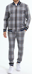 ICONYN GENTLEMAN TRACKSUIT SET - Grey and White Matched Outwears