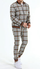 ICONYN GENTLEMAN TRACKSUIT SET - Green and Orange Matched Outwears