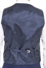 ICONIC NAVY DOUBLER - Navy Check Double Breasted Waistcoat
