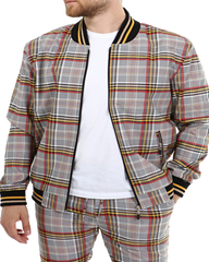 ICONYN GENTLEMAN BOMBER JACKET - Orange and Yellow Check