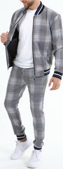ICONYN GENTLEMAN TRACKSUIT SET - Grey and White Matched Outwears