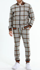 ICONYN GENTLEMAN TRACKSUIT SET - Green and Orange Matched Outwears