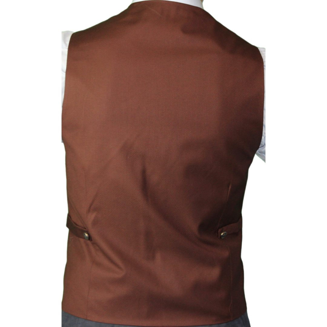 men's brick colour wool waistcoats 