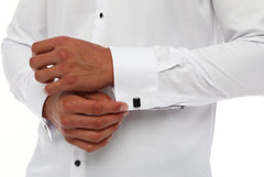 cotton white Tuxedo Shirt For men with studs